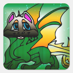 Adesivo Quadrado Dragão
