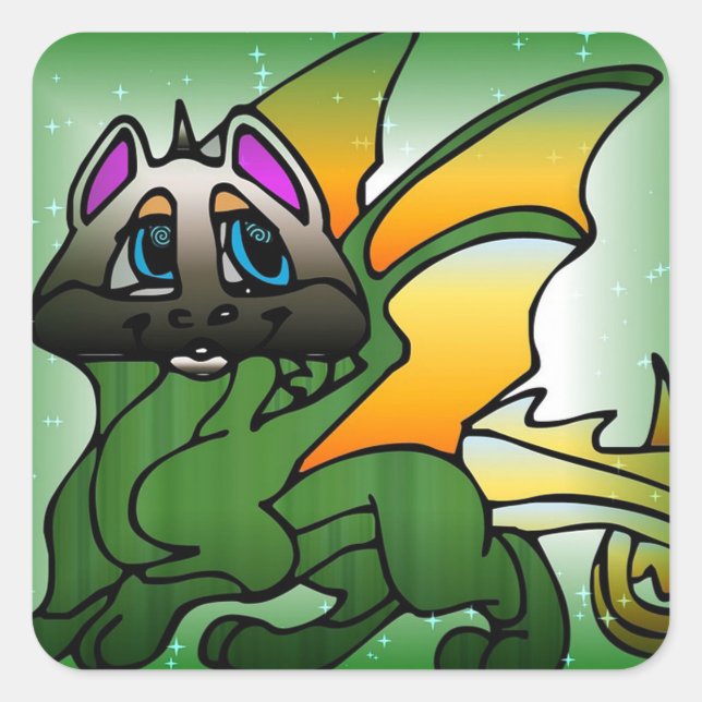 Adesivo Quadrado Dragão (Frente)