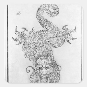 Adesivo Quadrado Dragão