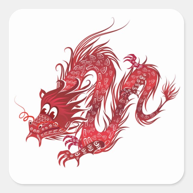 Adesivo Quadrado dragão (Frente)