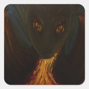 Adesivo Quadrado Dragão