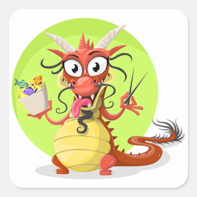 Adesivo Quadrado Dragão (Frente)