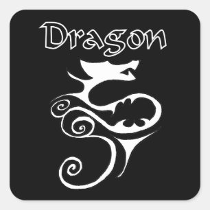 Adesivo Quadrado Dragão 02