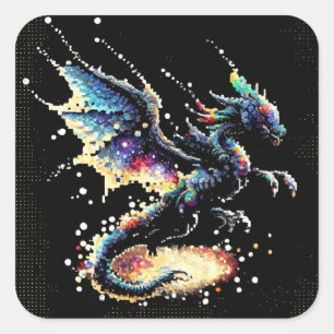 Adesivo Quadrado Dragão Air Elemental Square Sticker