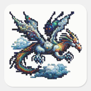 Adesivo Quadrado Dragão Air Elemental Square Sticker