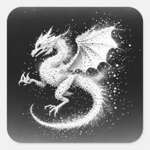 Adesivo Quadrado Dragão Air Elementals Square Sticker