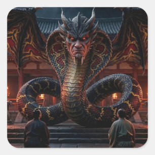 Adesivo Quadrado Dragão de Poder