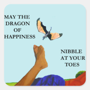 Adesivo Quadrado Dragão e dedos do pé