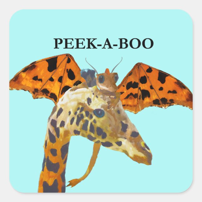 Adesivo Quadrado Dragão e Girafa (Frente)