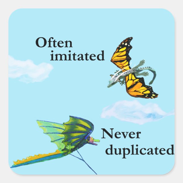 Adesivo Quadrado Dragão e pipa (Frente)