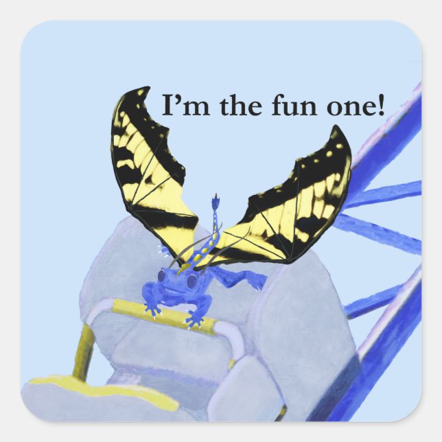 Adesivo Quadrado dragão e porta copos de rolos (Frente)