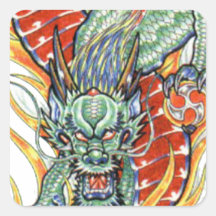 Dragão japonês e Flor de Lotus