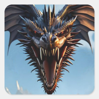 Adesivo Quadrado Dragão Negro de Asa Feroz #3