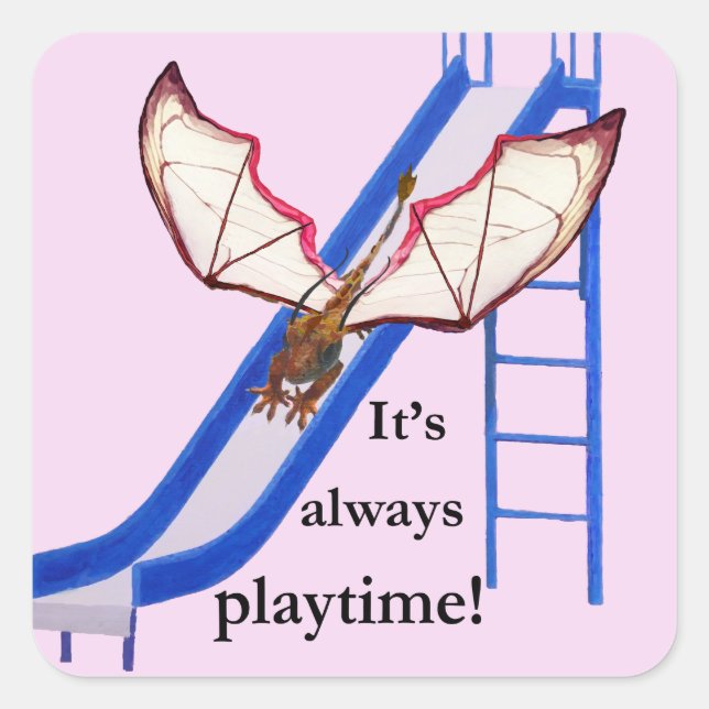 Adesivo Quadrado Dragão no Slide (Frente)