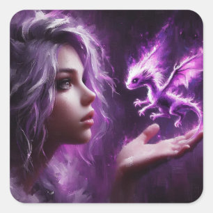 Adesivo Quadrado Dragão Puro Bebê