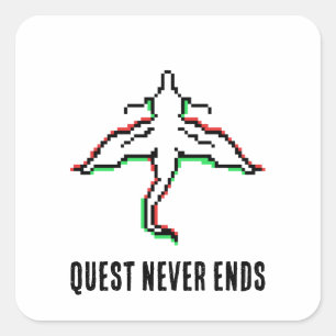 Adesivo Quadrado Dragão Retro Glitch