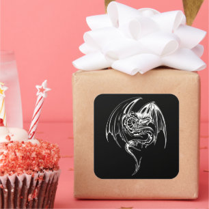 Adesivo Quadrado Dragões Wyvern São Criaturas Mitológicas de Fantas