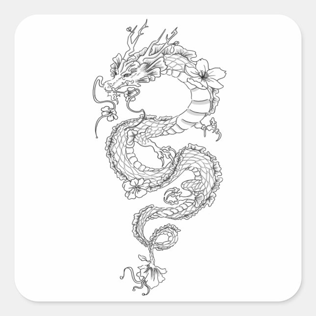 Adesivo Quadrado Dragon (Frente)
