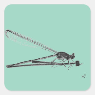 Adesivo Quadrado Dragon Fly