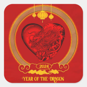 Adesivo Quadrado Dragon Heart, ano do dragão