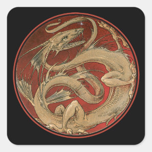 Adesivo Quadrado Dragon Lore Art Nouveau