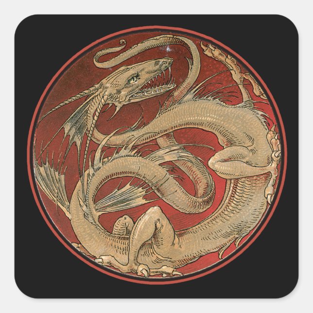 Adesivo Quadrado Dragon Lore Art Nouveau (Frente)