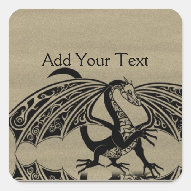 Adesivo Quadrado Dragon Love 4 (Frente)