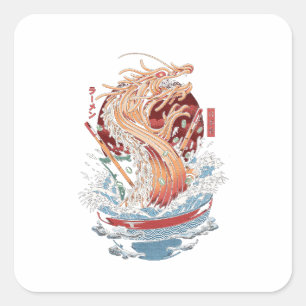 Adesivo Quadrado Dragon Ramen, Presente De Aniversário Para Aliment
