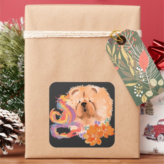 Adesivo Quadrado DRAGON-TALEZ Ano de ESCOLHA do Dragão (Feriado)