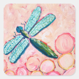 Adesivo Quadrado Dragonfly Art