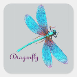 Adesivo Quadrado Dragonfly Azul Brilhante