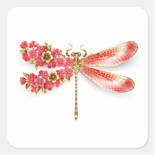 Adesivo Quadrado Dragonfly com joalheria sakura