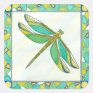 Adesivo Quadrado Dragonfly Luminosa Pastel por Vanna Lam