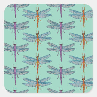 Adesivo Quadrado Dragonfly pattern