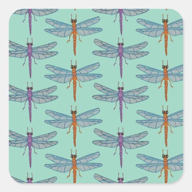 Adesivo Quadrado Dragonfly pattern (Frente)