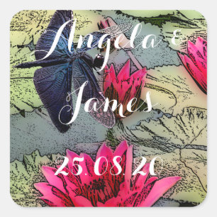 Adesivo Quadrado Dragonfly Stickers