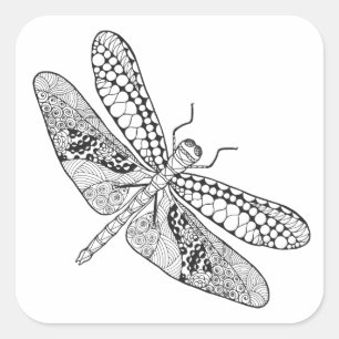 Adesivo Quadrado Dragonfly Zendoodle