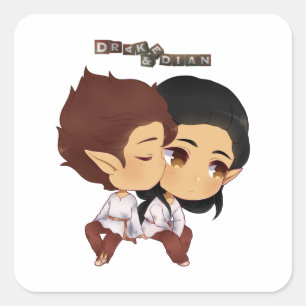 Adesivo Quadrado Drake e Dian Square Sticker