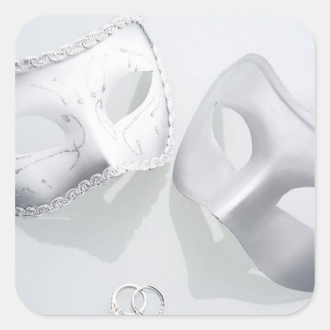 Adesivo Quadrado Drama dos Anéis de Casamento (Frente)