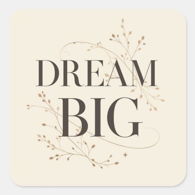 Adesivo Quadrado Dream Big (Frente)