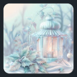 Adesivo Quadrado Dreamy Christmas Lantern Sticker<br><div class="desc">adesivo de lanterna de natal de sonho</div>