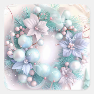 Adesivo Quadrado Dreamy Christmas Wreath Sticker