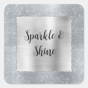 Adesivo Quadrado Dreamy Glitzy Silver Sparkle