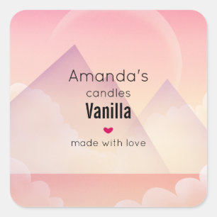 Adesivo Quadrado Dreamy Pastel Mountain Landscape Business