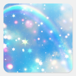 Adesivo Quadrado Dreamy Sparkle Rainbow Unicorn Sky