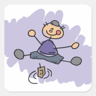 Adesivo Quadrado Dreidel Boy
