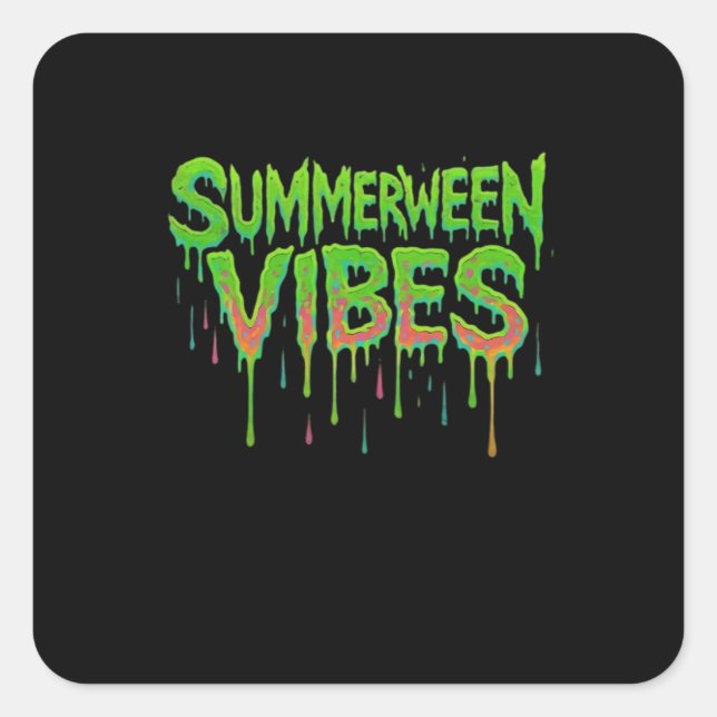Adesivo Quadrado Drip Summerbetween Vibes Dispensa Clássico (Frente)
