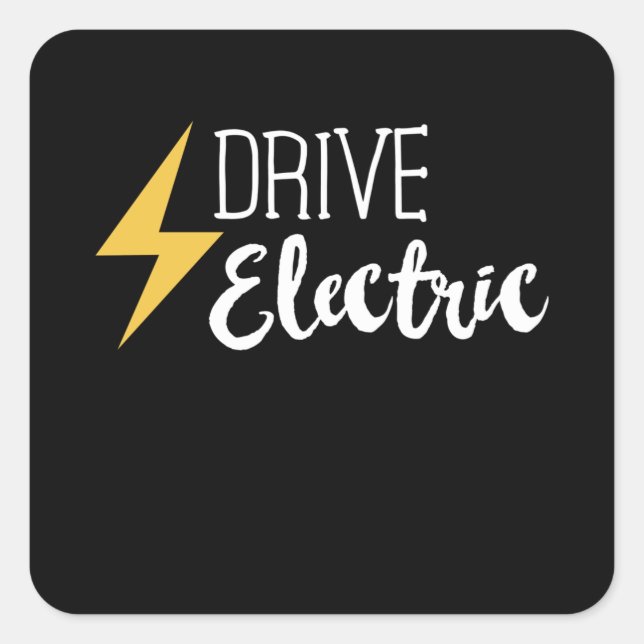 Adesivo Quadrado Drive Electric - Presente do veículo automóvel EV (Frente)