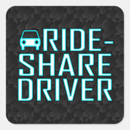 Adesivo Quadrado Drives de Rideshare de Drivers de Compartilhamento