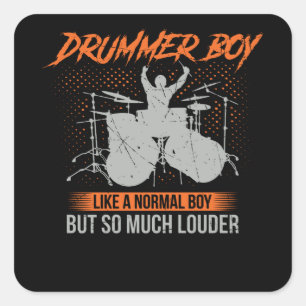 Adesivo Quadrado Drummer Boy Presente do tambor